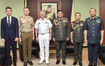 ROYAL BRUNEI AREMED FORCES COMMANDER RECEIVES COURTESY CALL FROM THE COMMANDER JOINT OPERATIONS AUSTRALIA, AUSTRALIAN DEFENCE FORCE