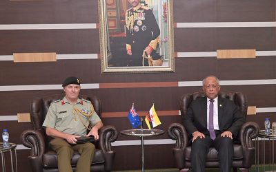 MINISTER AT THE PRIME MINISTER’S OFFICE AND MINISTER OF DEFENCE II RECEIVES COURTESY CALL FROM COLONEL DALE PARKER, NEW DEFENCE ADVISER OF NEW ZEALAND TO BRUNEI DARUSSALAM