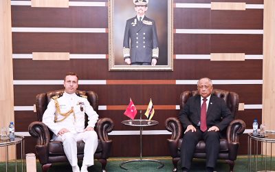 MINISTER AT THE PRIME MINISTER’S OFFICE AND MINISTER OF DEFENCE II RECEIVES A COURTESY CALL FROM CAPTAIN (NAVY) GOKHAN GULBITEN, NON-RESIDENT TURKIYE MILITARY ATTACHÉ ACCREDITED TO BRUNEI DARUSSALAM