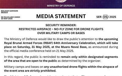 MEDIA STATEMENT – SECURITY REMINDER : RESTRICTED AIRSPACE – NO-FLY ZONE FOR DRONE FLIGHTS OVER MILITARY CAMPS OR BASES