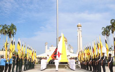 NATIONAL FLAG HOISTING CEREMONY TO MARK HIS MAJESTY THE SULTAN AND YANG DI-PERTUAN OF BRUNEI DARUSSALAM 79th BIRTHDAY CELEBRATION