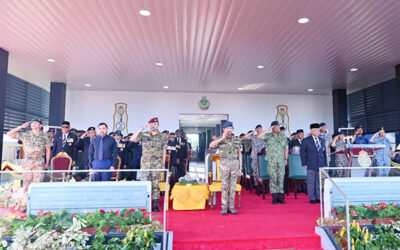 HIS MAJESTY THE SULTAN AND YANG DI-PERTUAN OF BRUNEI DARUSSALAM GRACES THE GRAND CEREMONY IN CONJUNCTION WITH THE ROYAL BRUNEI ARMED FORCES 65TH ANNIVERSARY CELEBRATION