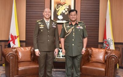 RBAF COMMANDER RECEIVES COURTESY CALL FROM CHIEF OF ARMY, REPUBLIC OF SINGAPORE ARMY, SINGAPORE ARMED FORCES
