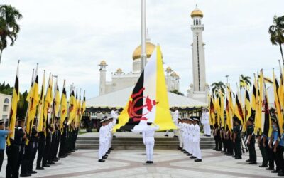 NATIONAL FLAG HOISTING CEREMONY TO MARK HIS MAJESTY THE SULTAN AND YANG DI-PERTUAN OF BRUNEI DARUSSALAM 80th BIRTHDAY CELEBRATION