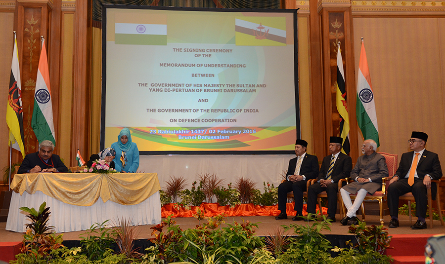 BRUNEI DARUSSALAM AND INDIA SIGN MOU ON DEFENCE COOPERATION