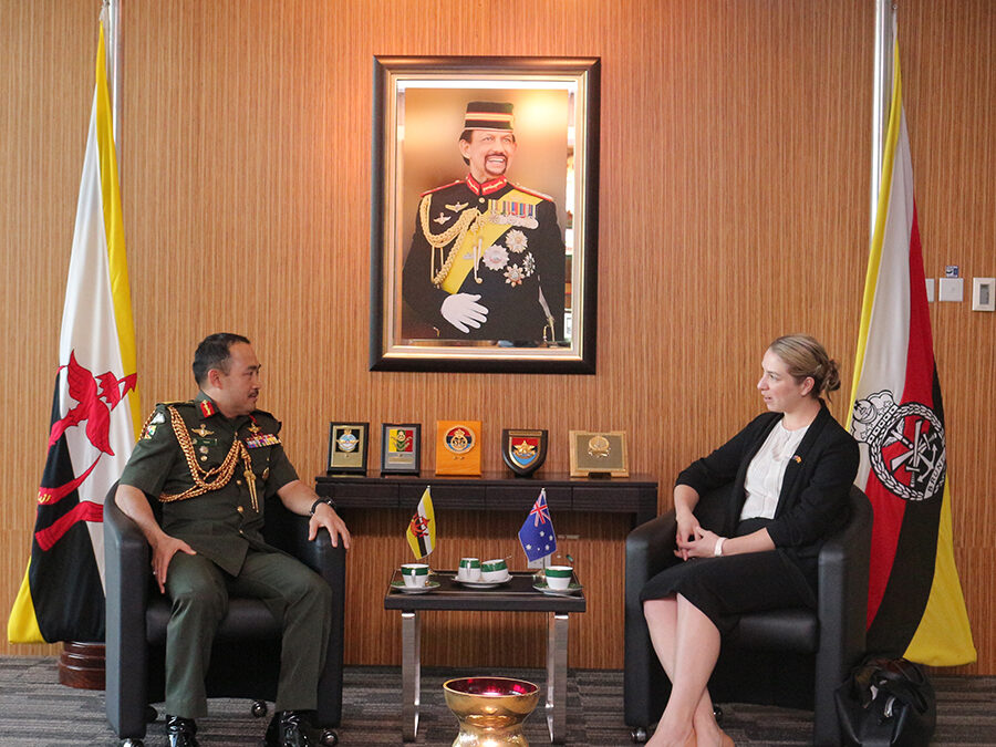RBAF COMMANDER  RECEIVES COURTESY CALL FROM DIRECTOR OF INTERNATIONAL POLICY DIVISION, DEPARTMENT OF DEFENCE, AUSTRALIA