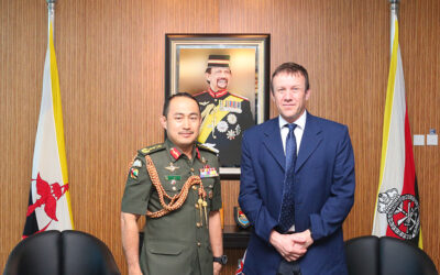 RBAF COMMANDER RECEIVES COURTESY CALL FROM THE COMMANDER OF 11th INFANTRY BRIGADE, BRITISH ARMED FORCES