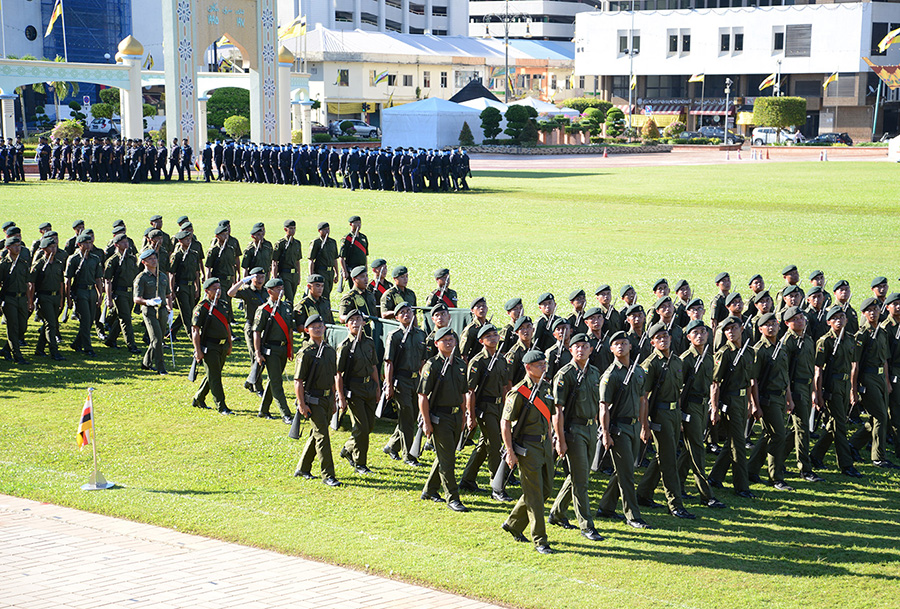 TRADITIONAL GRAND PARADE REHEARSAL TO COMMEMORATE HIS MAJESTY 71st BIRTHDAY CELEBRATION