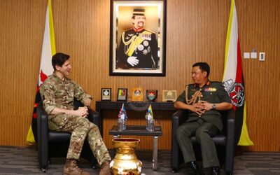 RBAF COMMANDER RECEIVES COURTESY CALL FROM COMMANDER 11 INFANTRY BRIGADE, BRITISH ARMED FORCES