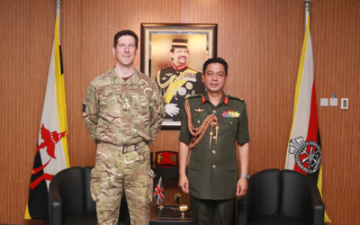 RBAF COMMADER RECEIVES COURTESY CALL FROM COMMANDER 11th INFANTRY BRIGADE, BRITISH ARMED FORCES