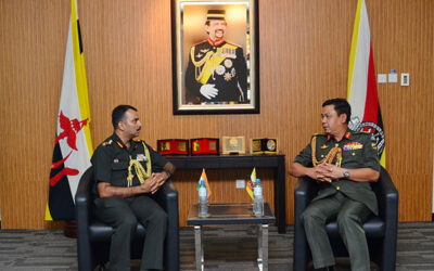 RBAF COMMANDER RECEIVES AN INTRODUCTORY CALL FROM DEFENCE ADVISER OF INDIA  TO MALAYSIA ACCREDITED TO BRUNEI DARUSSALAM