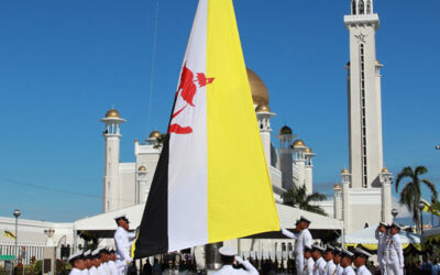 NATIONAL FLAG HOISTING CEREMONY TO MARK HIS MAJESTY THE SULTAN AND YANG DI-PERTUAN OF BRUNEI DARUSSALAM 74th BIRTHDAY CELEBRATION