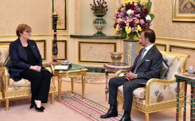 HIS MAJESTY THE SULTAN AND YANG DI-PERTUAN OF BRUNEI DARUSSALAM RECEIVES IN AUDIENCE SENATOR THE HONOURABLE MINISTER FOR DEFENCE AUSTRALIA