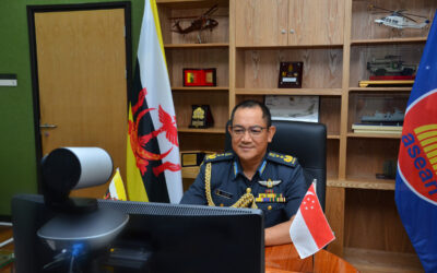 RBAF COMMANDER CONVENED A VIDEO CONFERENCE WITH CHIEF OF DEFENCE FORCE, SINGAPORE ARMED FORCES