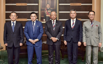 MINISTER OF DEFENCE II RECEIVES A JOINT COURTESY CALL FROM THE HEADS OF MISSION OF BRUNEI DARUSSALAM TO THE REPUBLIC OF INDIA AND KINGDOM OF BELGIUM