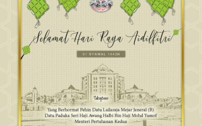UCAPAN SELAMAT MENYAMBUT HARI RAYA AIDILFITRI TAHUN 1442H/2021M AIDILFITRI TAHUN 1442H/2021 YANG BERHORMAT PEHIN DATU LAILARAJA MEJAR JENERAL (B) DATO PADUKA SERI HAJI AWANG HALBI BIN HAJI MOHD YUSSOF MENTERI PERTAHANAN KEDUA