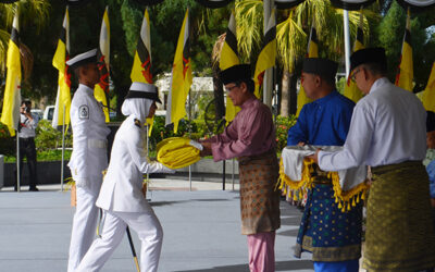 NATIONAL FLAG HOISTING CEREMONY TO MARK HIS MAJESTY THE SULTAN AND YANG DI-PERTUAN OF BRUNEI DARUSSALAM 75th BIRTHDAY CELEBRATION