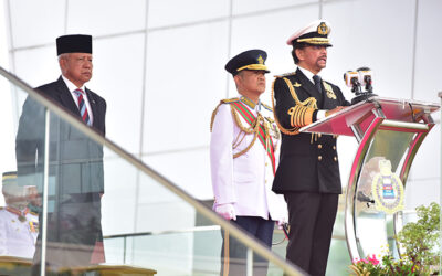 HIS MAJESTY THE SULTAN AND YANG DI-PERTUAN OF BRUNEI DARUSSALAM GRACES THE SOVEREIGN’S PARADE FOR THE 20th INTAKE OF OFFICER CADETS OF THE OFFICER CADET SCHOOL