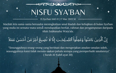 MEMPERINGATI MALAM  NISFU SYA’BAN BAGI TAHUN 1443 HIJRAH