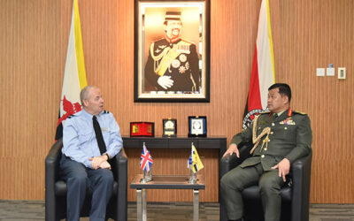 RBAF COMMANDER RECEIVES COURTESY CALL FROM DEPUTY COMMANDANT, UNITED KINGDOM, DEFENCE ACADEMY BRITISH ARMED FORCES