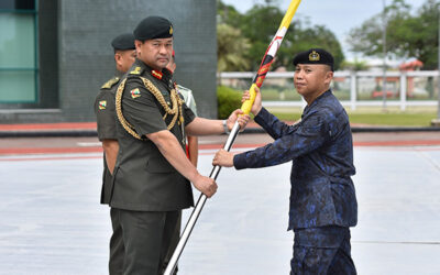 FLAG HANDOVER CEREMONY TO MEMBERS OF THE INDEPENDENT DECOMMISSIONING BODY VERIFICATION, MONITORING AND ASSISTANCE TEAM 5/2023 (IDB VMAT 5/2023)