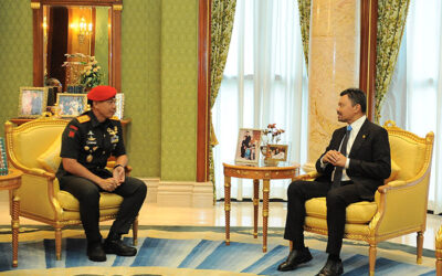 HIS ROYAL HIGHNESS PRINCE HAJI AL-MUHTADEE BILLAH, THE CROWN PRINCE AND SENIOR MINISTER AT THE PRIME MINISTER’S OFFICE RECEIVES IN AUDIENCE KOMANDAN JENDERAL KOMANDO PASUKAN KHUSUS TENTARA NASIONAL INDONESIA ANGKATAN DARAT (KOPASSUS TNI-AD)