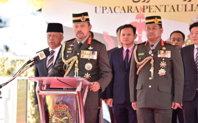 HIS ROYAL HIGHNESS PRINCE HAJI AL-MUHTADEE BILLAH, THE CROWN PRINCE AND SENIOR MINISTER AT THE PRIME MINISTER’S OFFICE, GRACED THE COMMISSIONING CEREMONY OF PATROL VESSEL KDB AL-FARUQ
