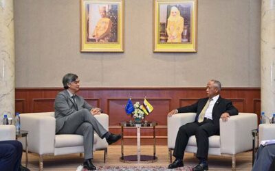 MINISTER AT THE PRIME MINISTER’S OFFICE AND MINISTER OF DEFENCE II RECEIVES COURTESY CALL FROM HIS EXCELLENCY AMBASSADOR OF EUROPEAN UNION TO ASEAN