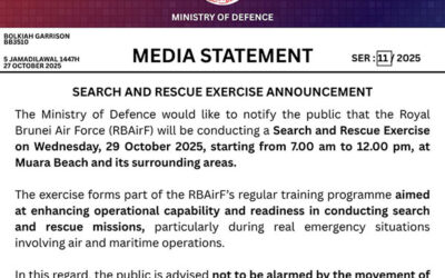MEDIA STATEMENT – SEARCH AND RESCUE EXERCISE ANNOUNCEMENT