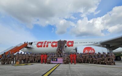 THE FIRST FLIGHT OF THE MALAYSIAN BATTALION (MALBATT) 850-13 CONTINGENT DEPARTS FOR THE UNITED NATIONS INTERIM FORCE IN LEBANON (UNIFIL) PEACEKEEPING MISSION