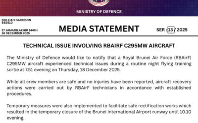 MEDIA STATEMENT – TECHNICAL ISSUE INVOLVING RBAIRF C295MW AIRCRAFT