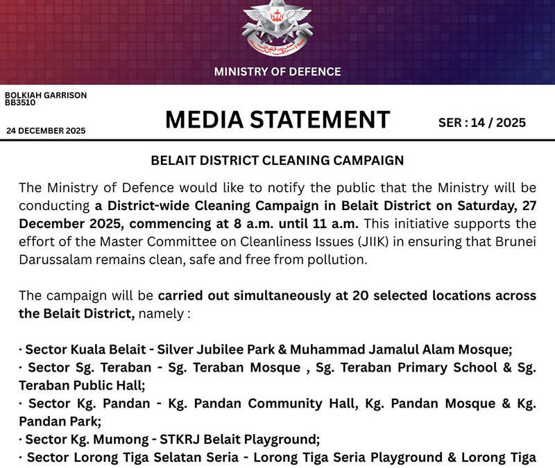 MEDIA STATEMENT  BELAIT DISTRICT CLEANING CAMPAIGN